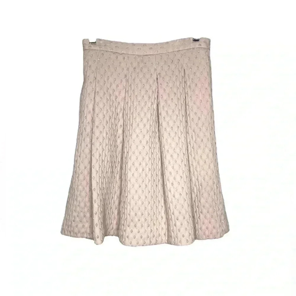 H&M Pleated Jacquard Woven Dot Skirt w/ pockets